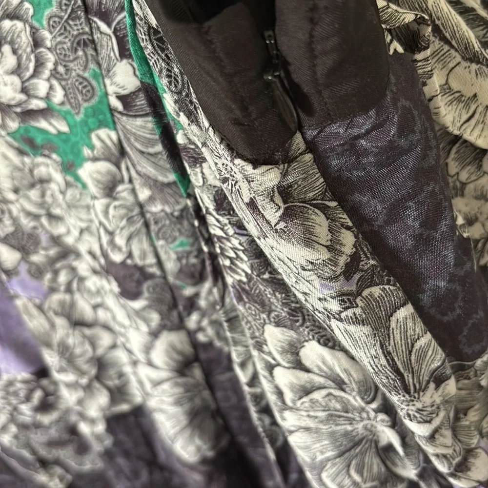 ATSU ANTHROPOLOGIE WOMENS PRINTED MAXI DRESS FLORAL SLEEVLESS SIZE LARGE BLACK - Picture 8 of 10